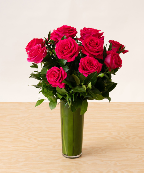 Pink Roses By The Dozen