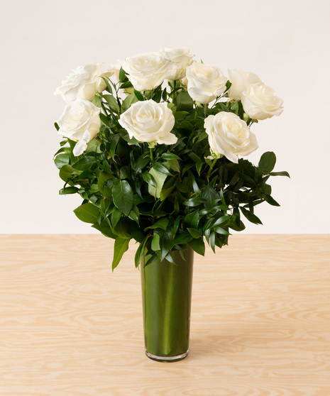 White Roses By The Dozen