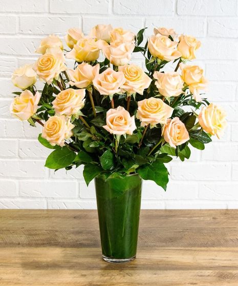 Peach Roses By The Dozen